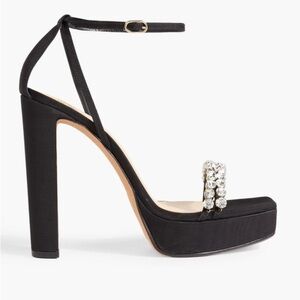 Alexandre Birman Black Platform Heels with Rhinestone Detail, size 40